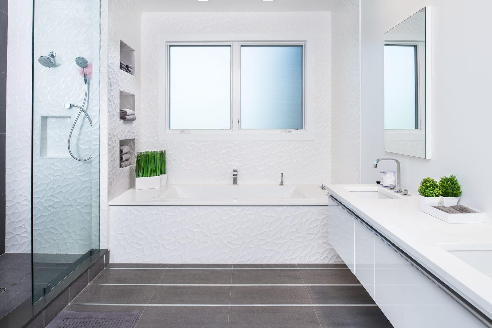 Spa master bathroom with soaking tub